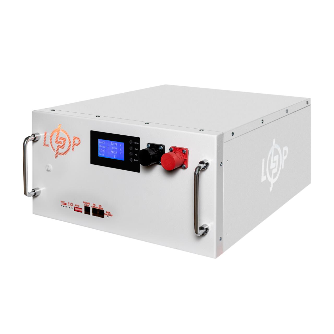 Акумулятор LP LiFePO4 51,2V - 230 Ah (11776Wh) (BMS SP 200A/100A) RM RS485/CAN LCD WH - Зображення 2