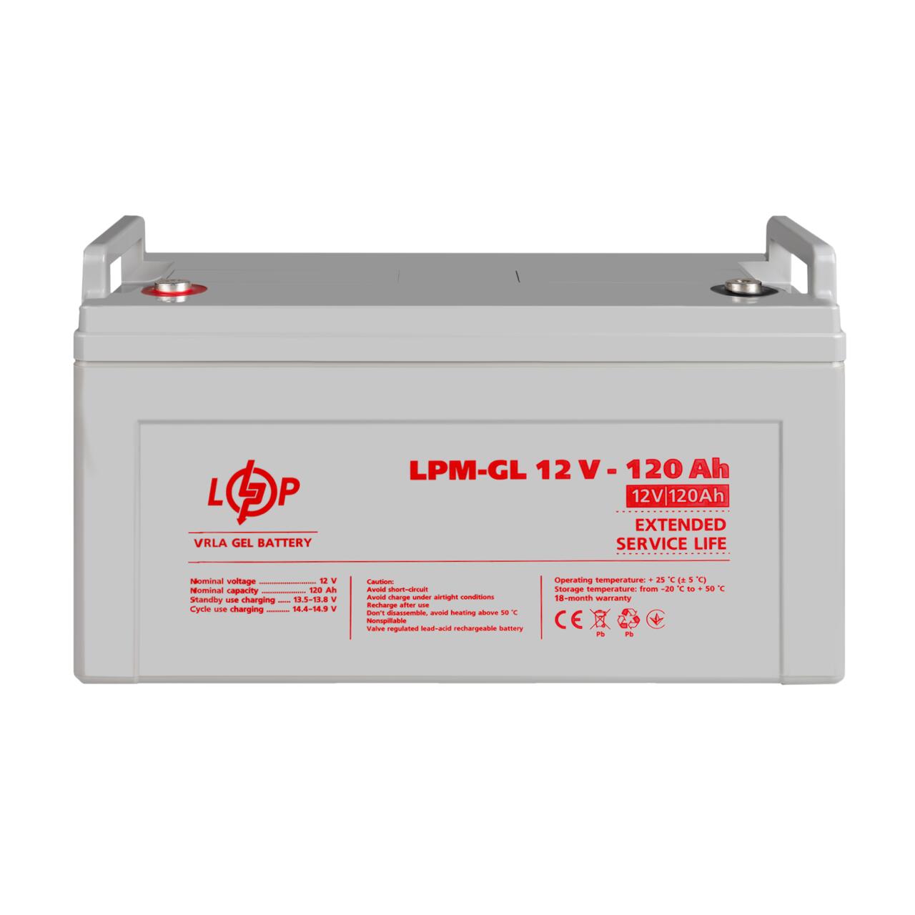 Акумулятор гелевий LPM-GL 12V - 120 Ah - Зображення 7