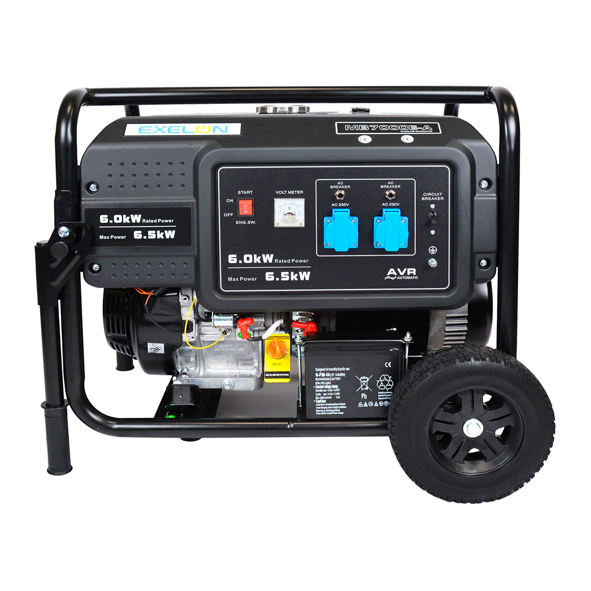 Бензиновий генератор Exelon MB7000E-A - 6.0/6.5 кВт - Зображення 3